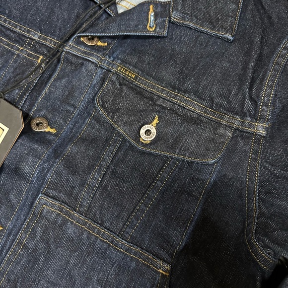 NWT Filson Unlined Denim Short Cruiser Rinsed Indigo Blue Mens Button USA - Picture 3 of 7